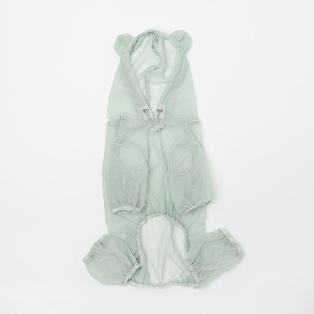 Cold-feeling insect-proof all-mesh hooded romper [cold pack compatible]