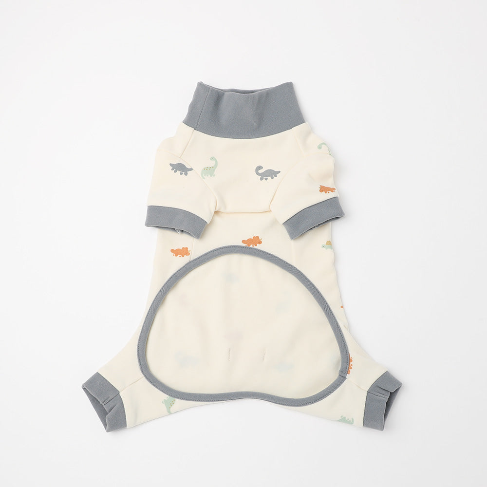 Thermal dinosaur pattern stretch romper