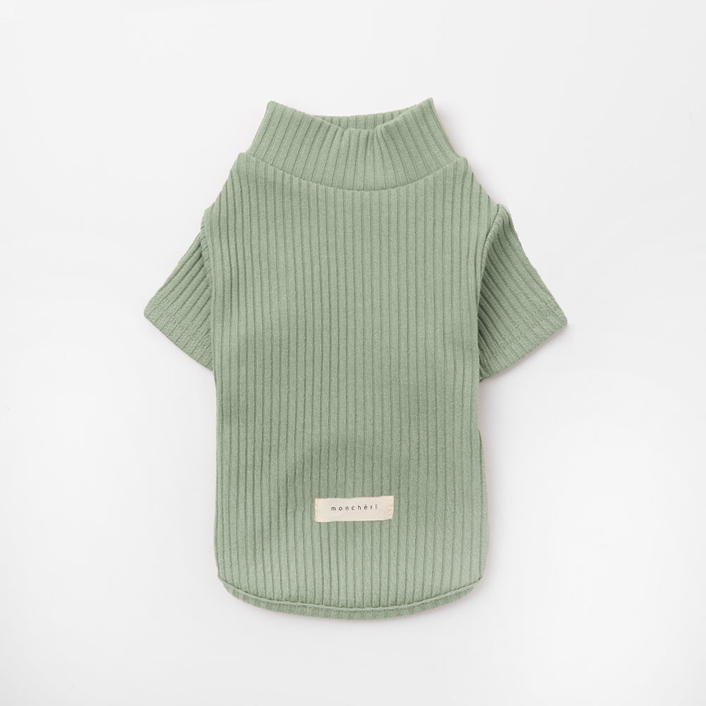 Simple high neck rib tops