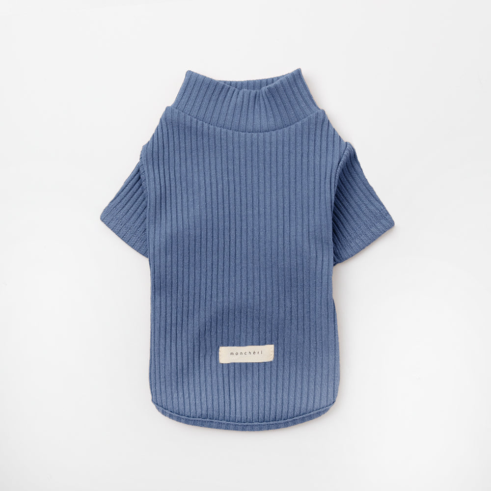 Simple high neck rib tops