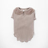 Chiffon Frill Color Rib Tops