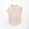 Chiffon Frill Color Rib Tops