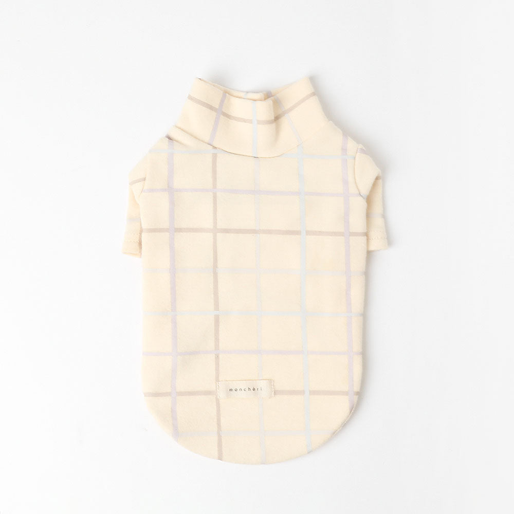 Multi-plaid high neck rib top