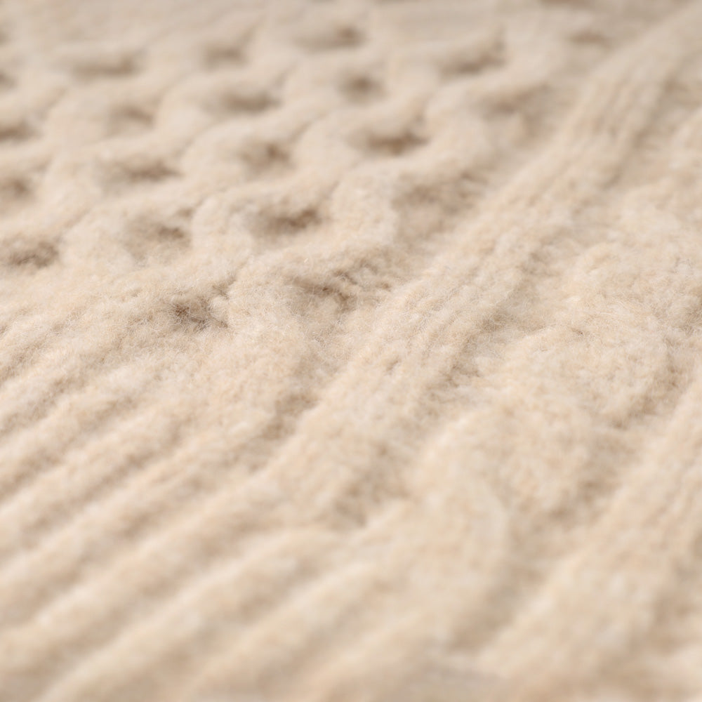 [Link Coordination SET] Cable drop shoulder knit