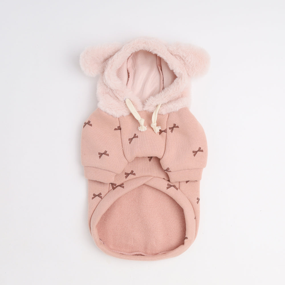 ラビットボアフードリボン柄パーカー – moncheri