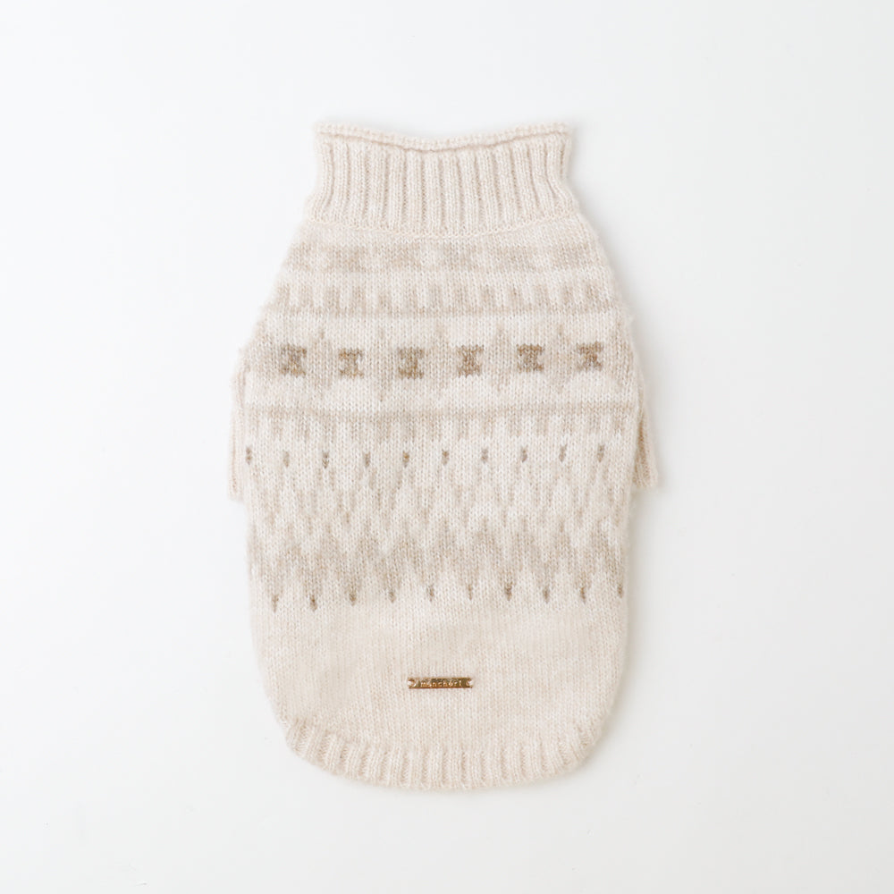 Nordic pattern high neck knit (for your dog)