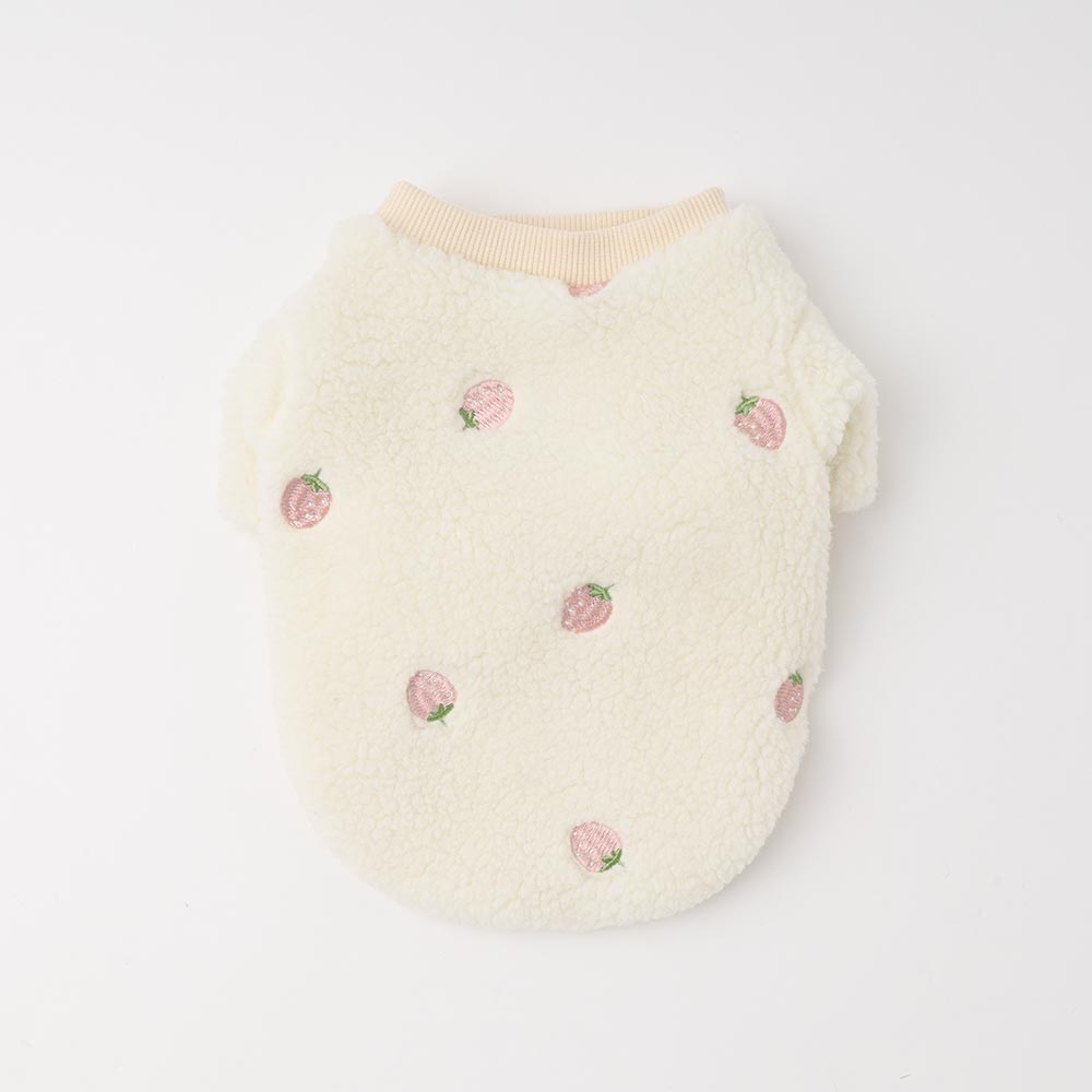 Strawberry embroidery bore tops