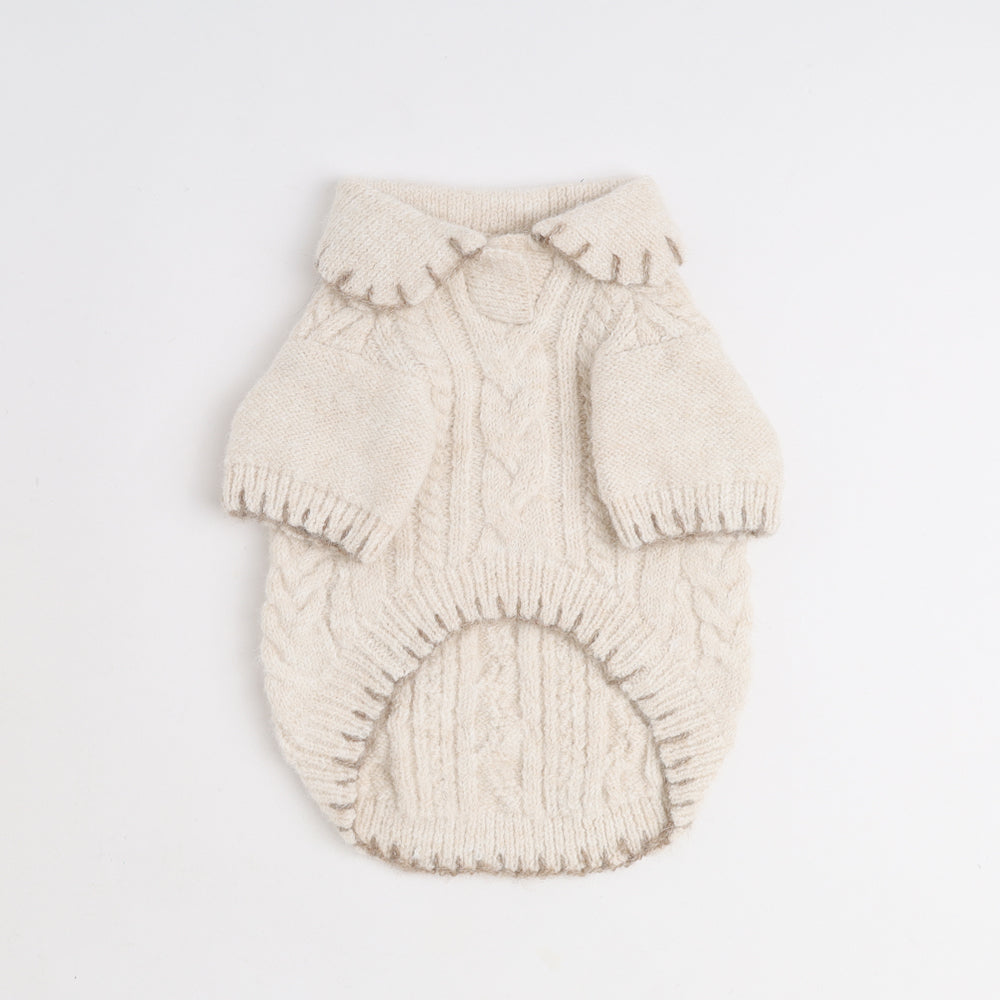 Overlock cable knit tops