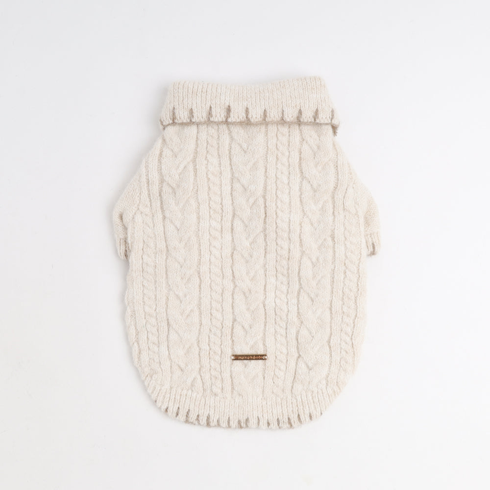Overlock cable knit tops