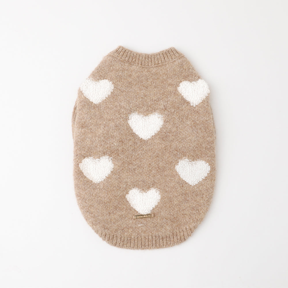 Fluffy heart knit