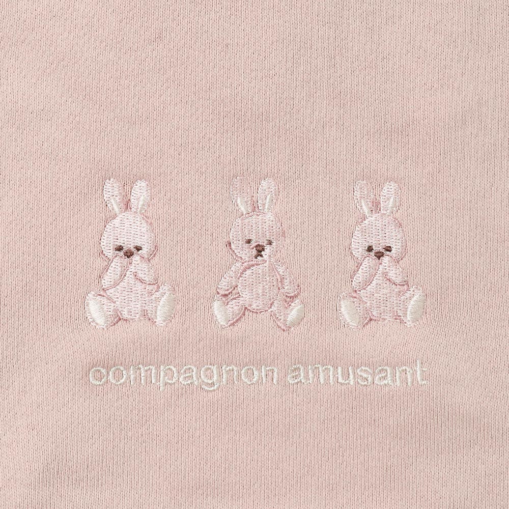 Rabbit embroidery sleeveless hoodie