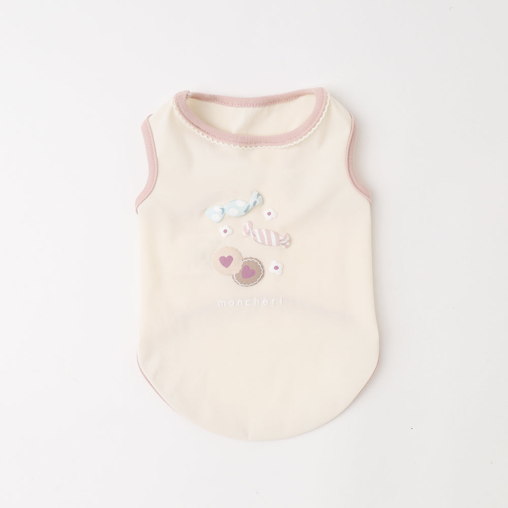 Cool sweet print sleeveless top