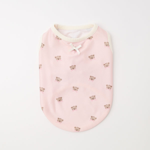 Cool mesh bear print sleeveless tops [cold pack compatible] [old model]