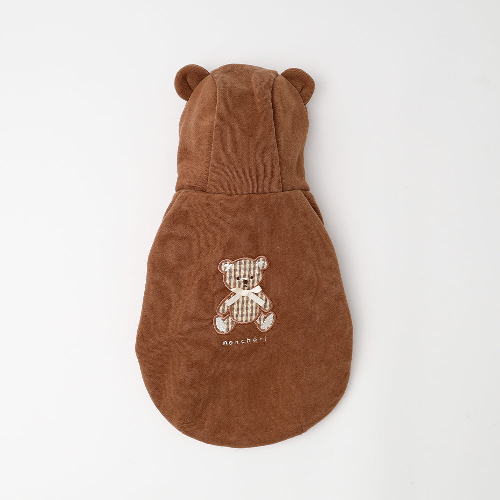 くまさんアップリケフードパーカー