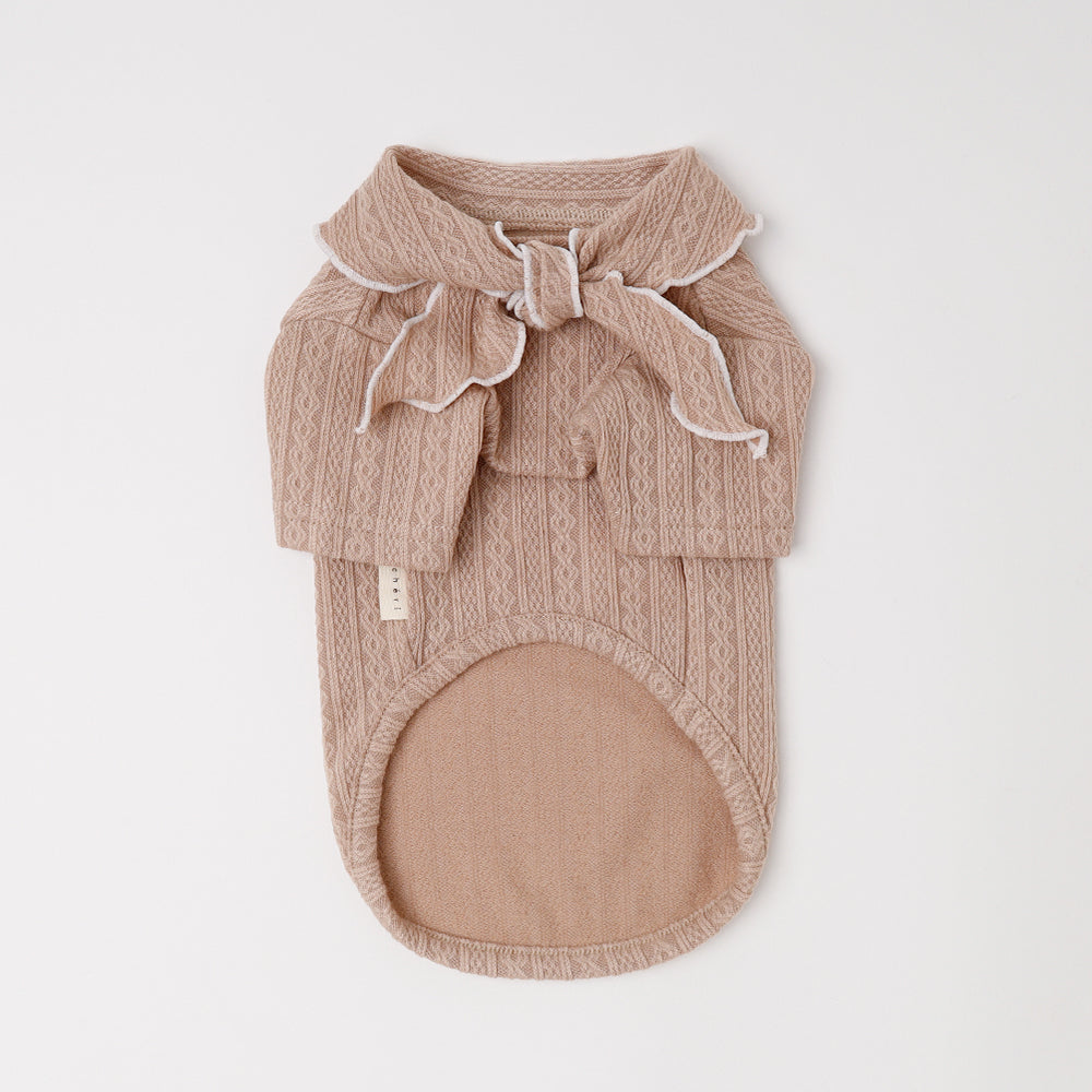 ネックリボンバイカラーメロートップス