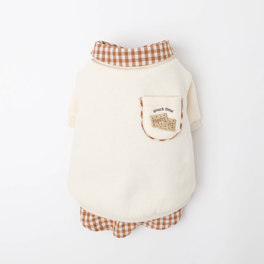 シャツドッキングビスケット刺繍トップス