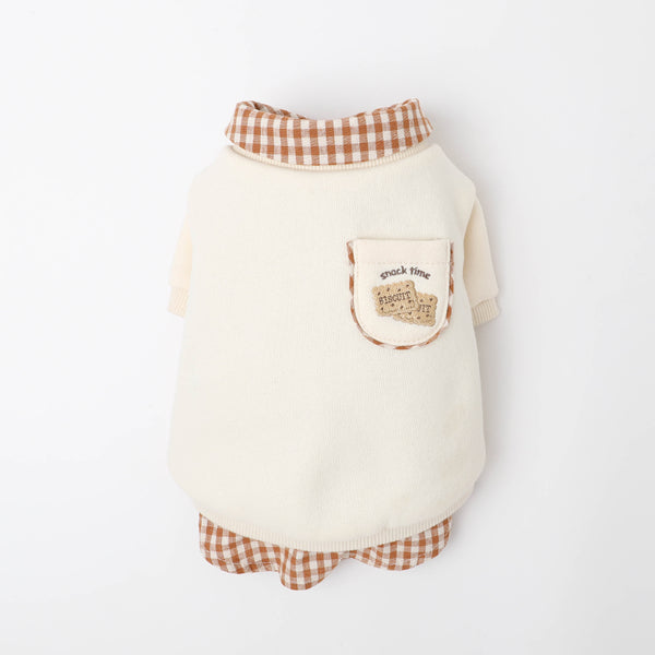 シャツドッキングビスケット刺繍トップス