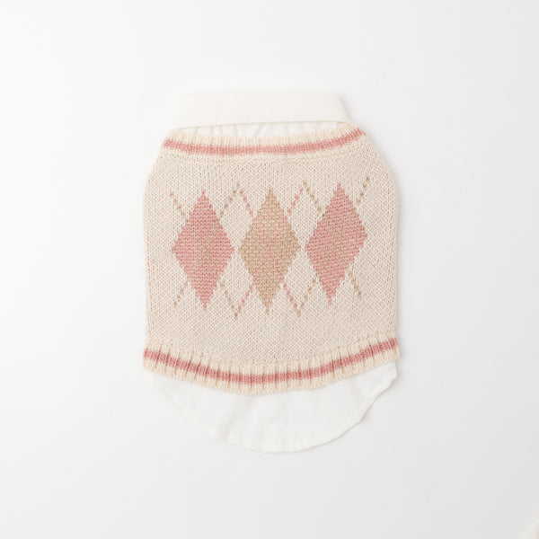 Shirt docking argyle knit vest