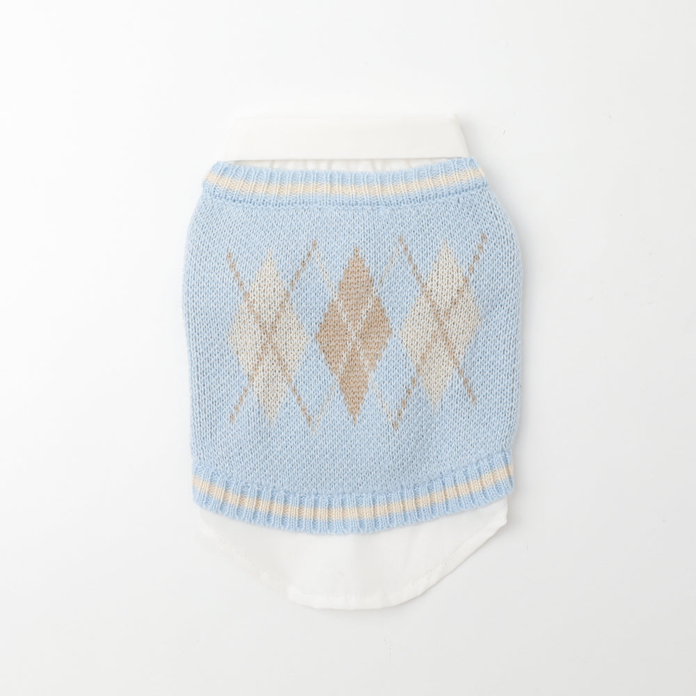 シャツドッキングアーガイルニットベスト