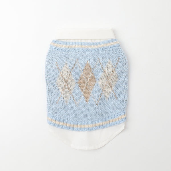 シャツドッキングアーガイルニットベスト