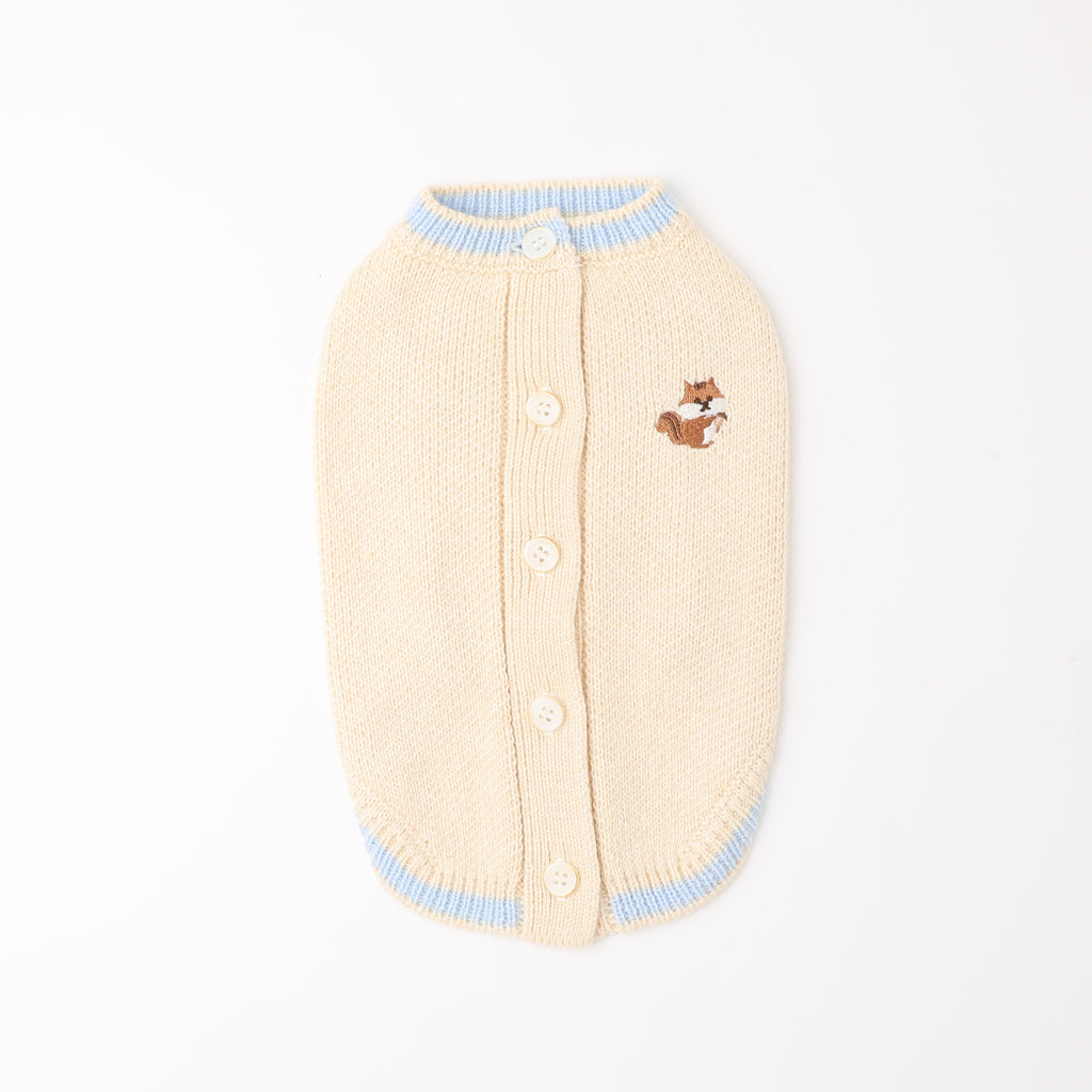 リスさん刺繍ニットベスト