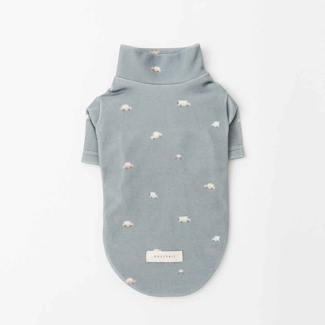 Thermal car print high neck tops