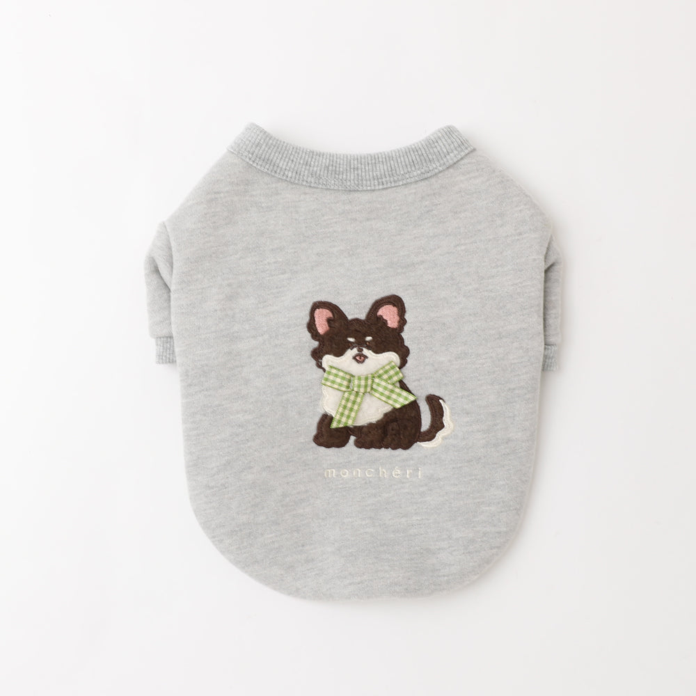 いぬさんもこもこ刺繍トップス
