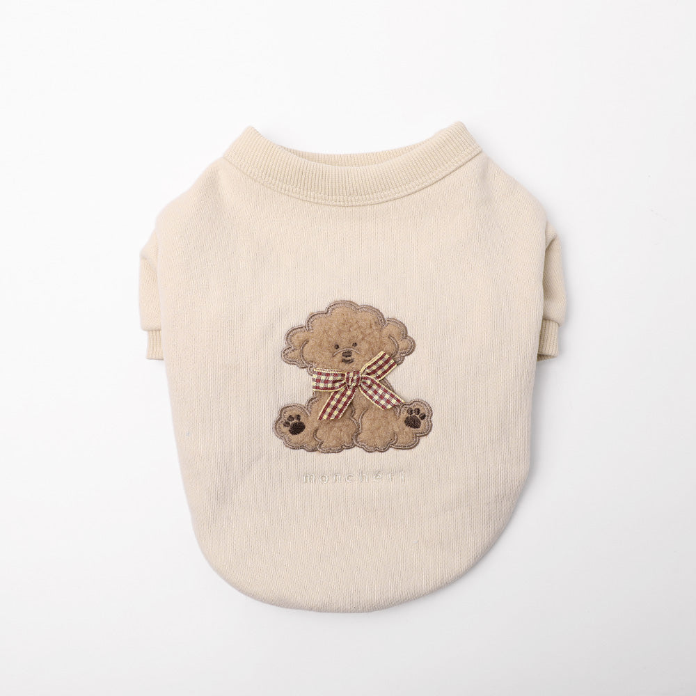 いぬさんもこもこ刺繍トップス