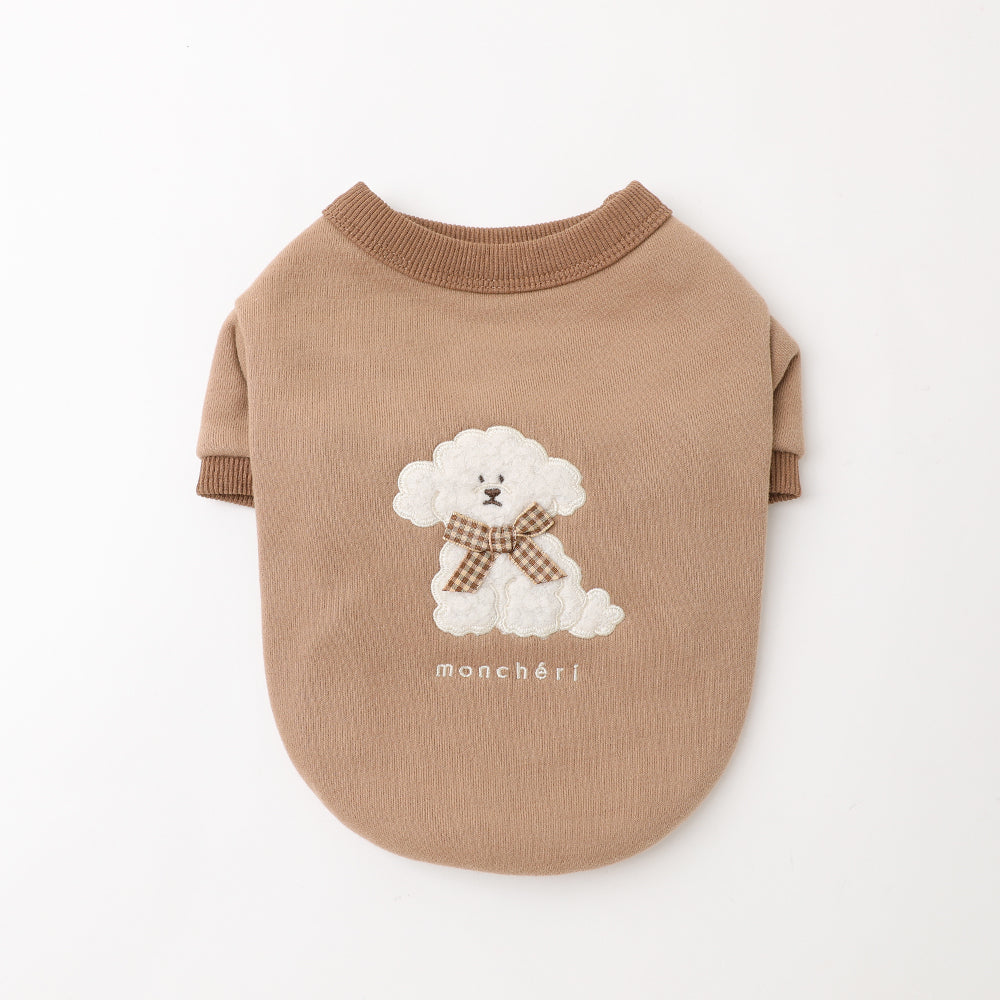 狗毛茸茸刺绣上衣