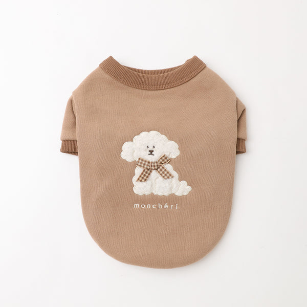 狗毛茸茸刺绣上衣