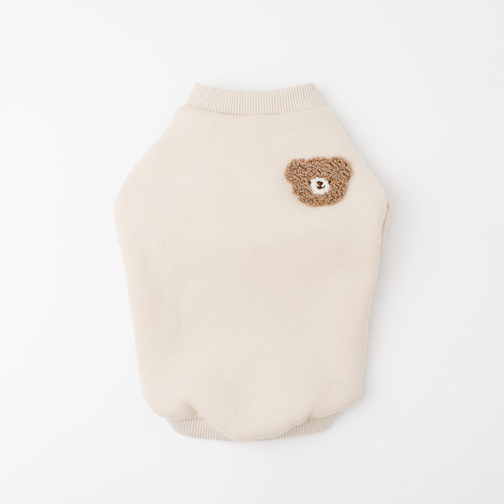 くまさんワンポイント刺繍トップス