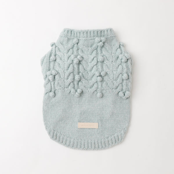 ケーブル編みポコポコニットトップス