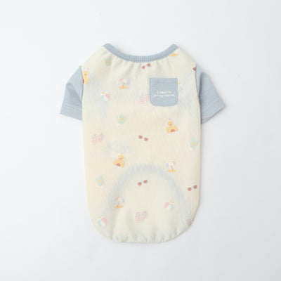 冷感サマープリントバイカラーTシャツ