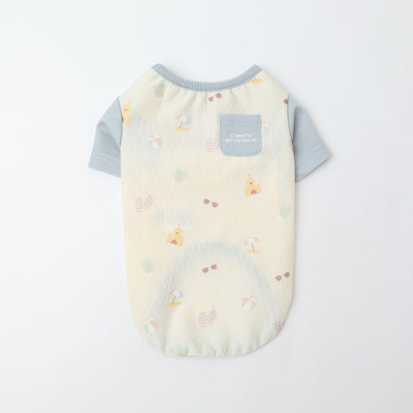 冷感サマープリントバイカラーTシャツ【保冷剤対応】