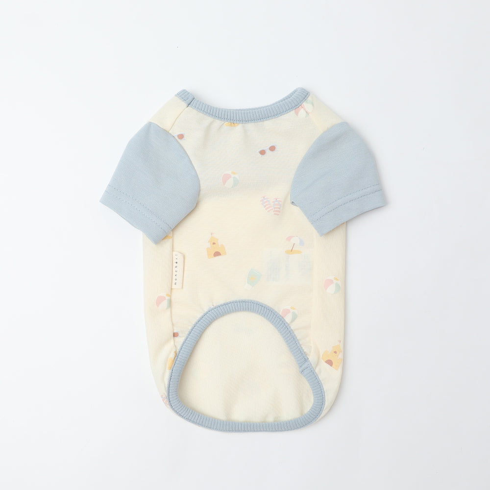 Cool summer print bicolor T-shirt [cold pack compatible]