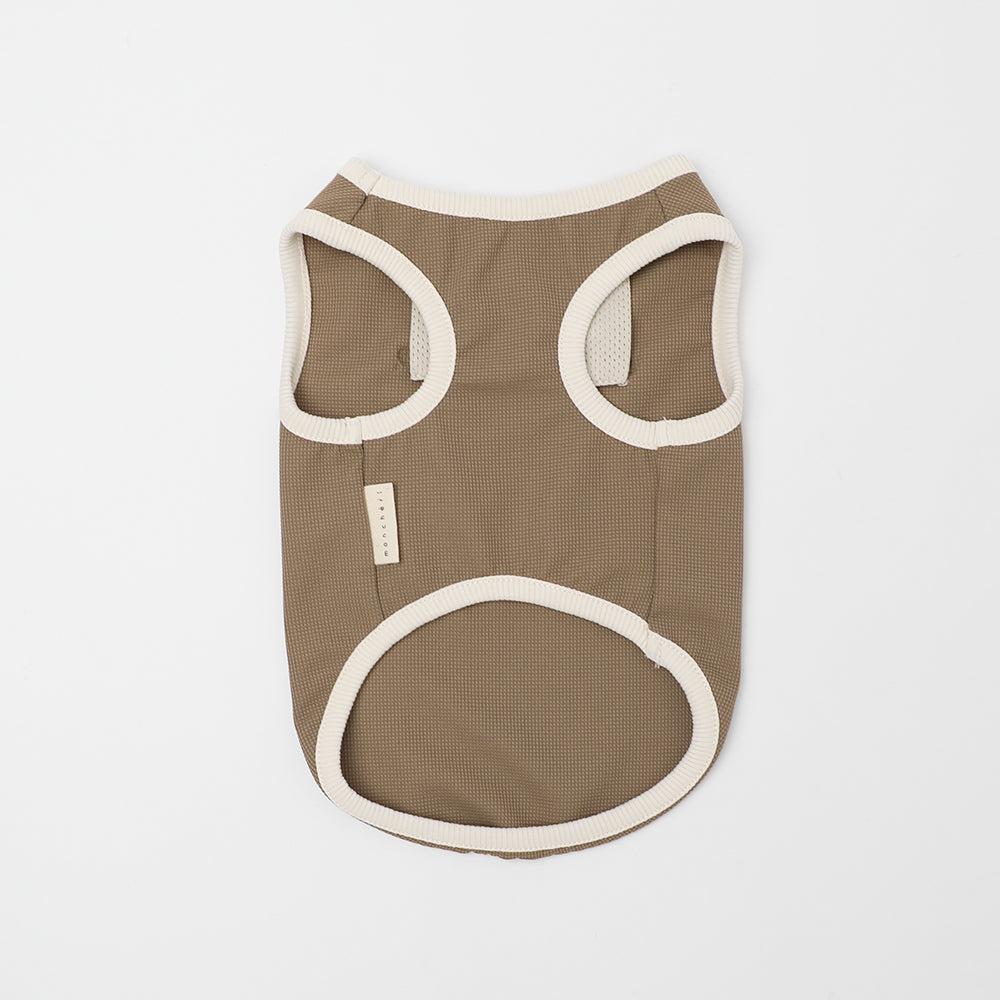 Cool Insect Repellent Cooking Bear Plump Print Sleeveless Top [Compatible with ice packs]