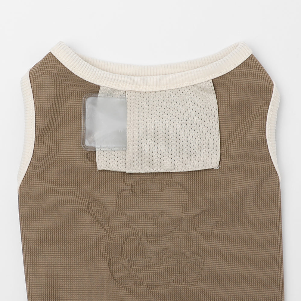 Cool Insect Repellent Cooking Bear Plump Print Sleeveless Top [Compatible with ice packs]