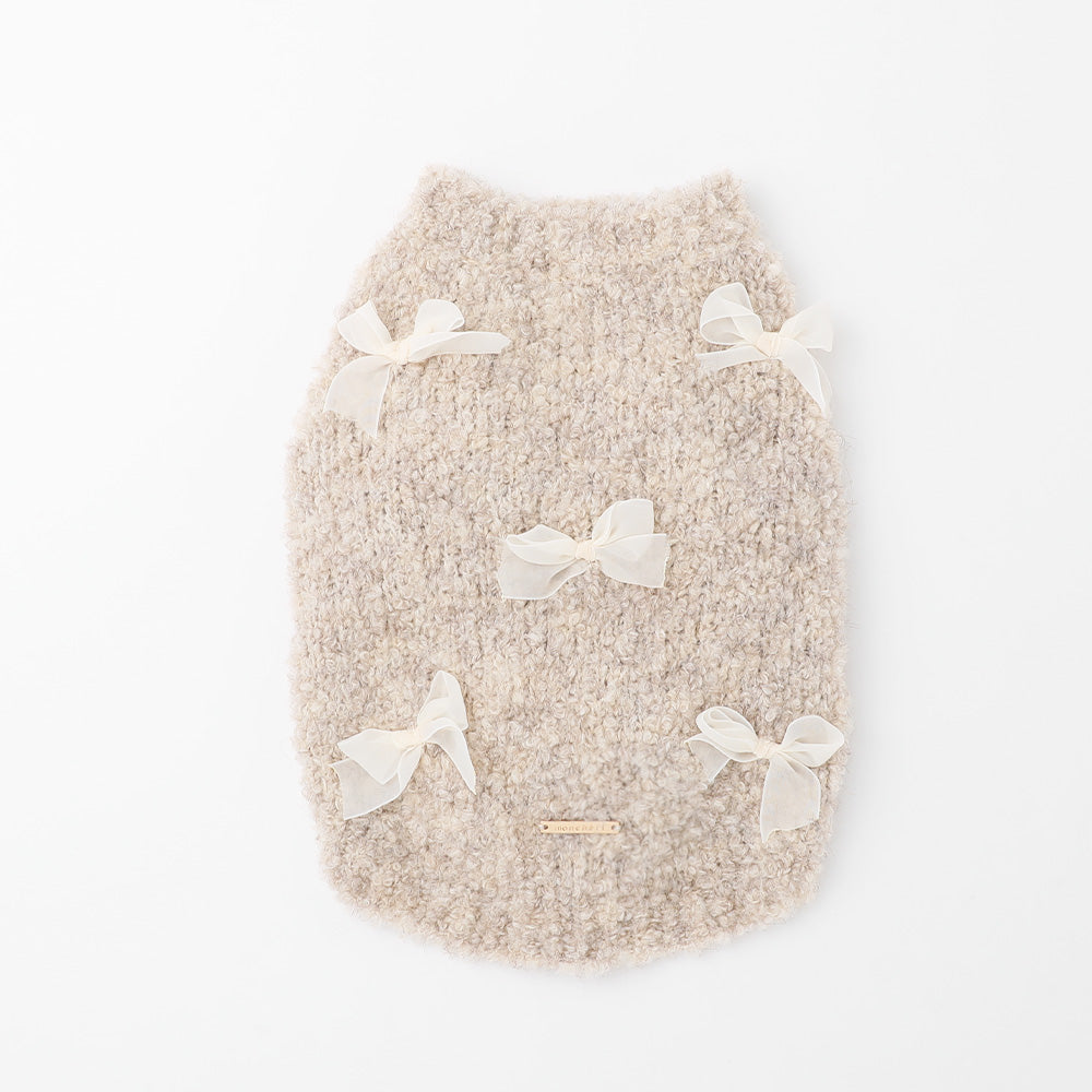 Organdy ribbon motif knit