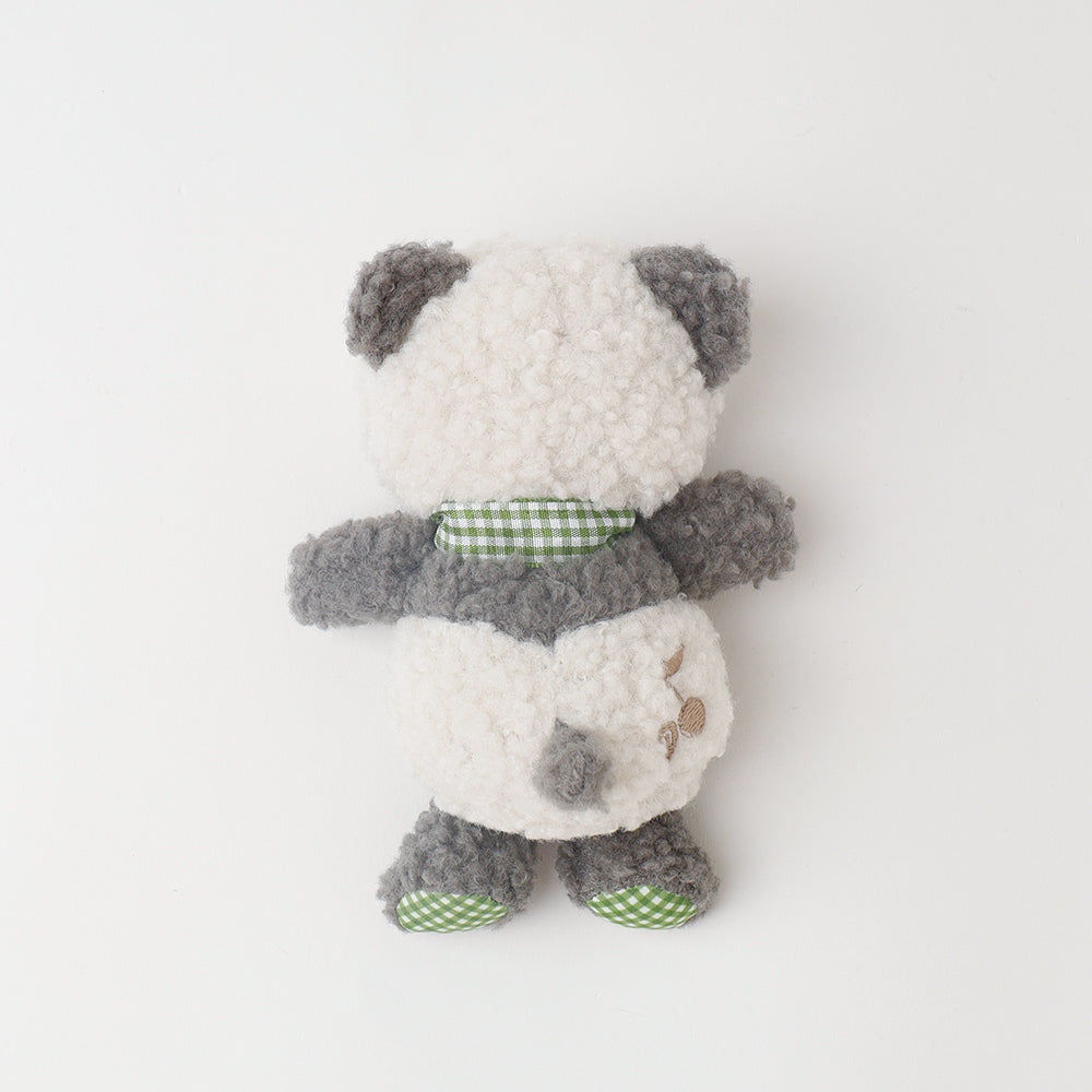 Panda gingham check ribbon stuffed toy