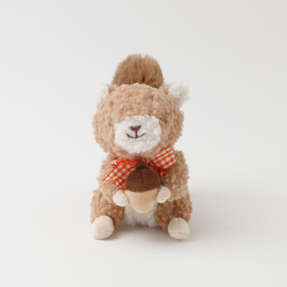 Squirrel gingham check ribbon plush toy