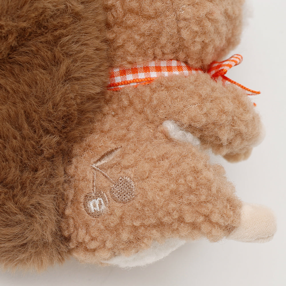 Squirrel gingham check ribbon plush toy