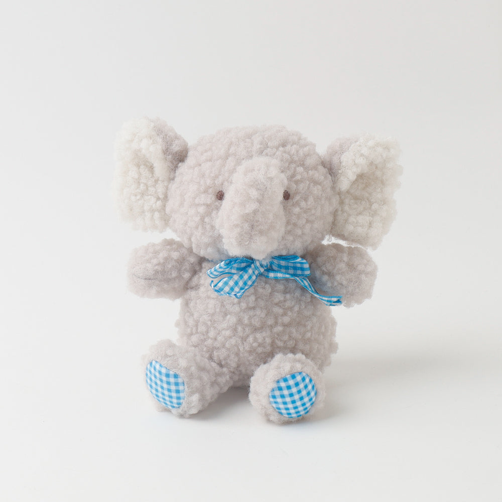Elephant gingham check ribbon plush toy