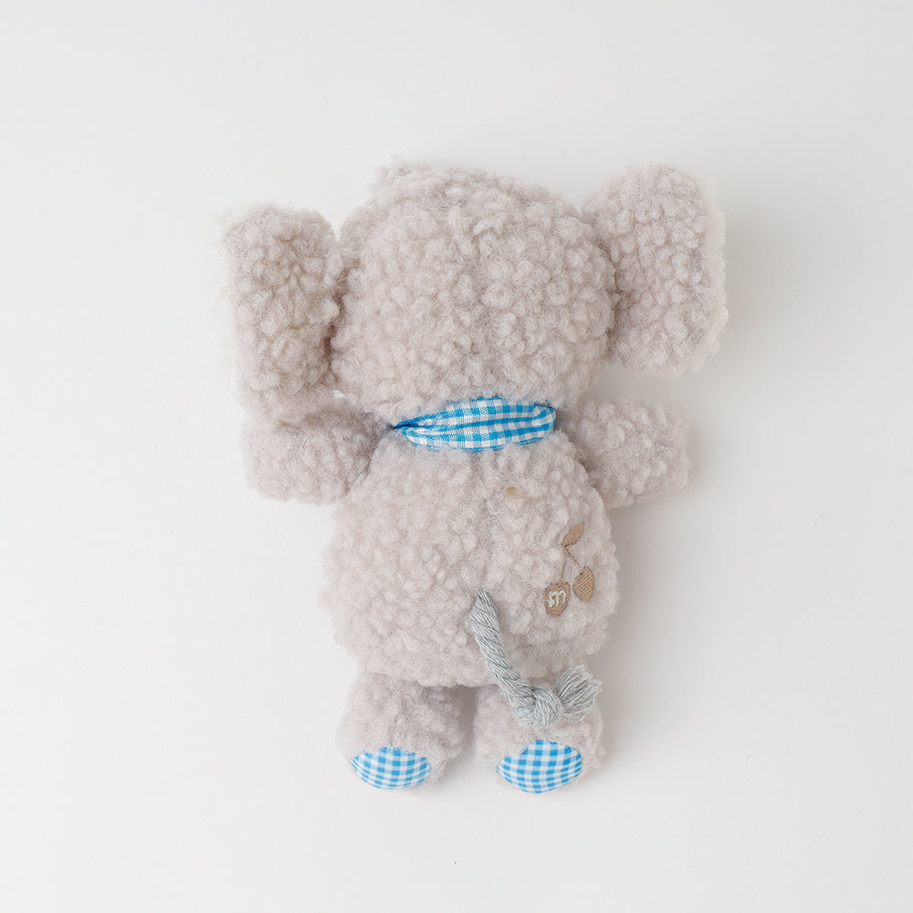 Elephant gingham check ribbon plush toy