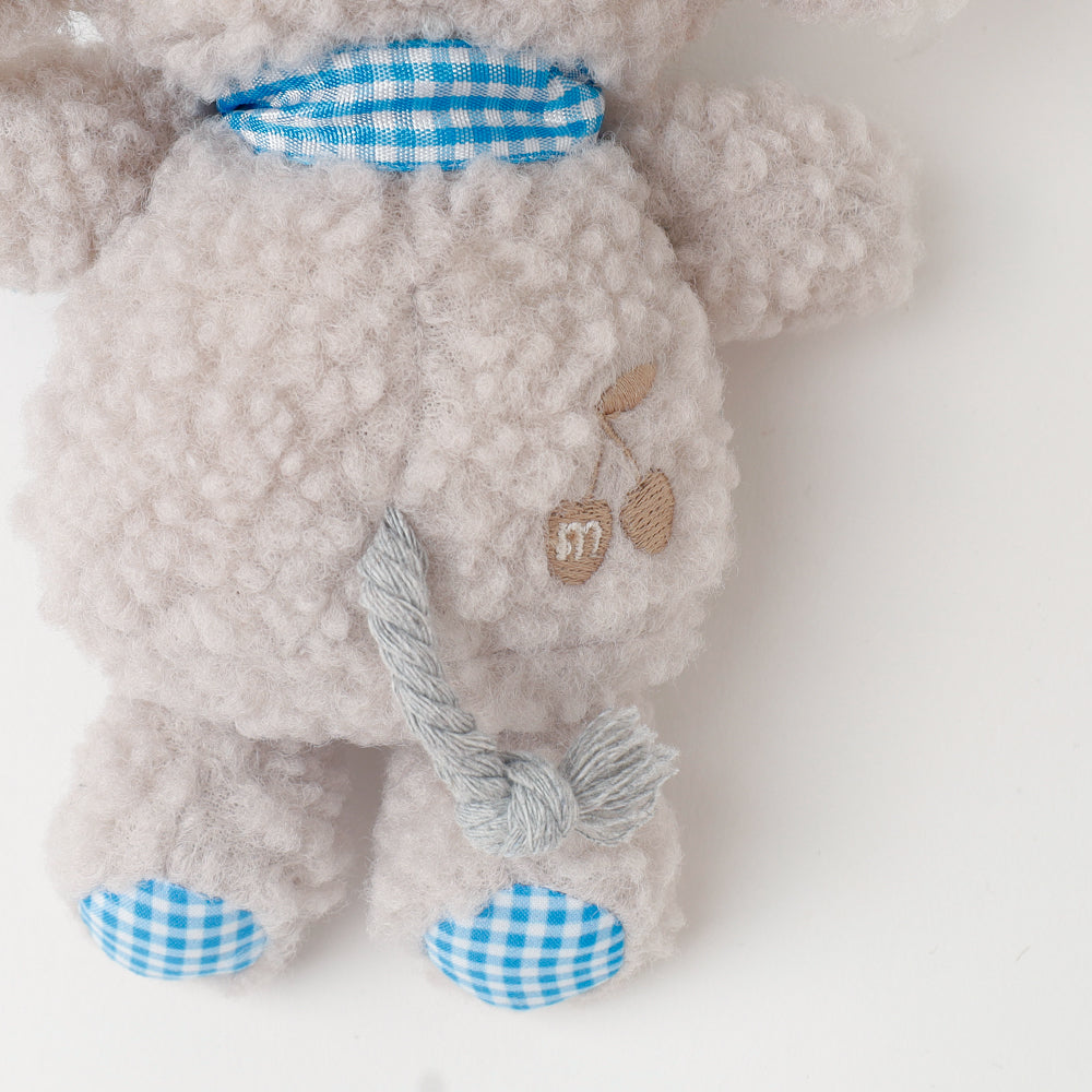 Elephant gingham check ribbon plush toy