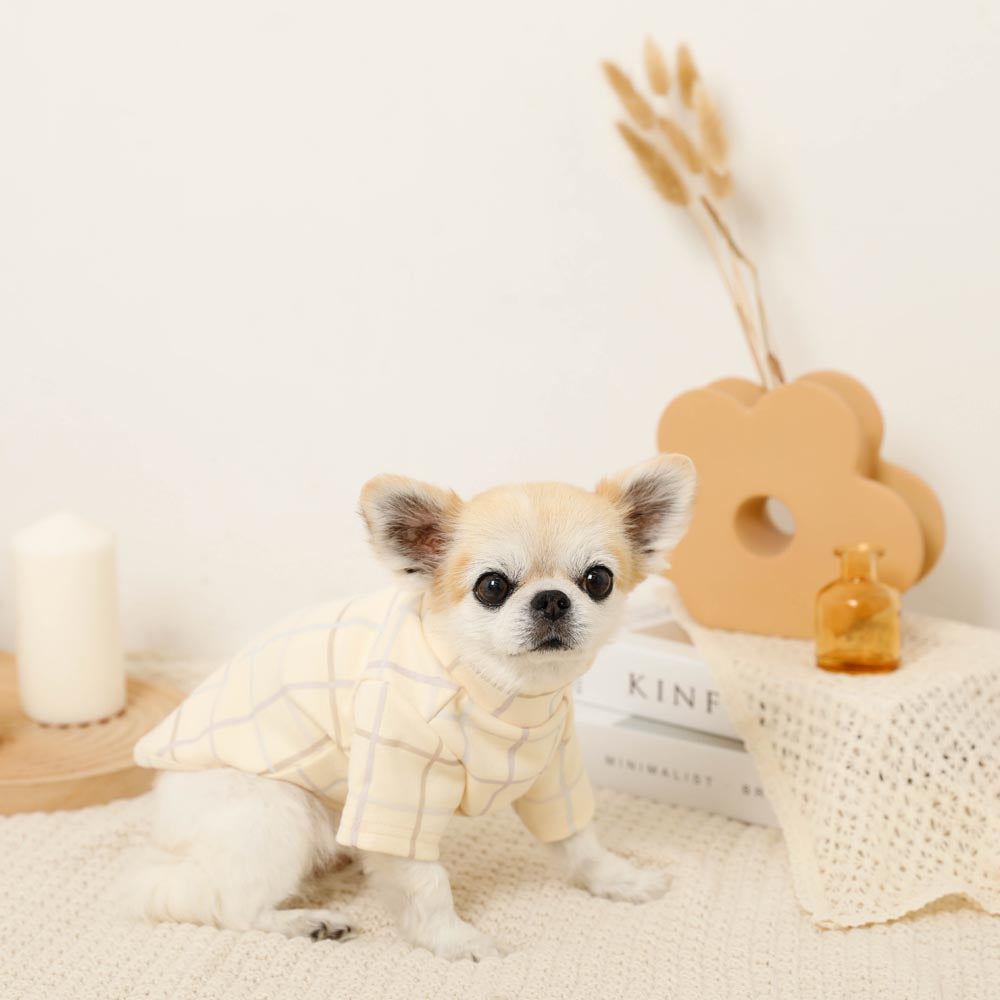 Multi-plaid high neck rib top