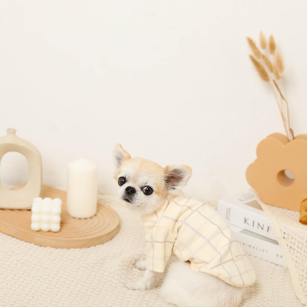 Multi-plaid high neck rib top