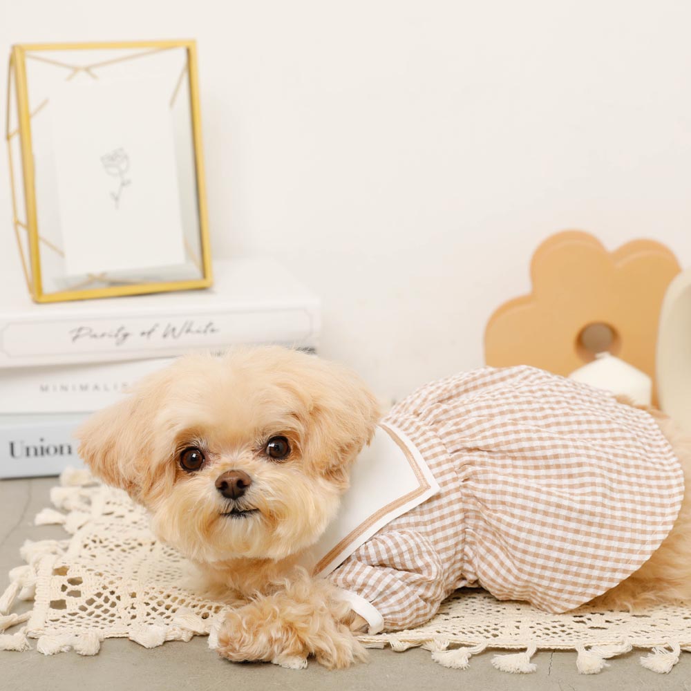 冷感セーラーギンガムチェックワンピース【名入れ刺繍対応】