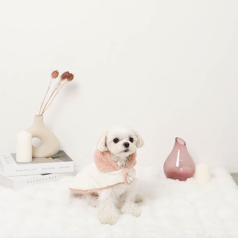 Quilted poncho with thermal hood