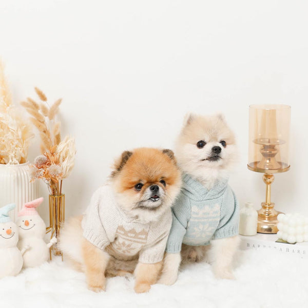 スノーノルディックケーブルニットパーカー