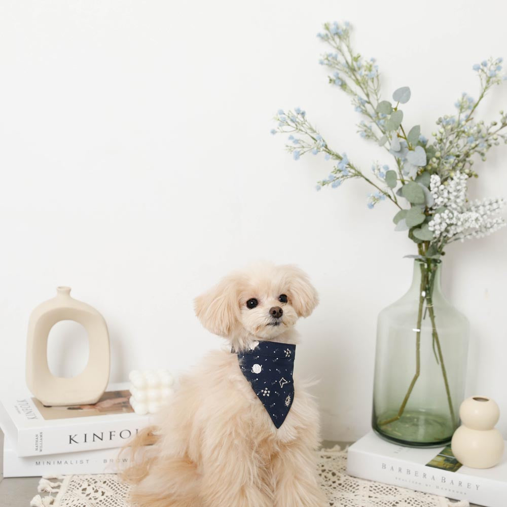 Star pattern embroidery bandana with cold feeling ice pack pocket [Includes ice pack]